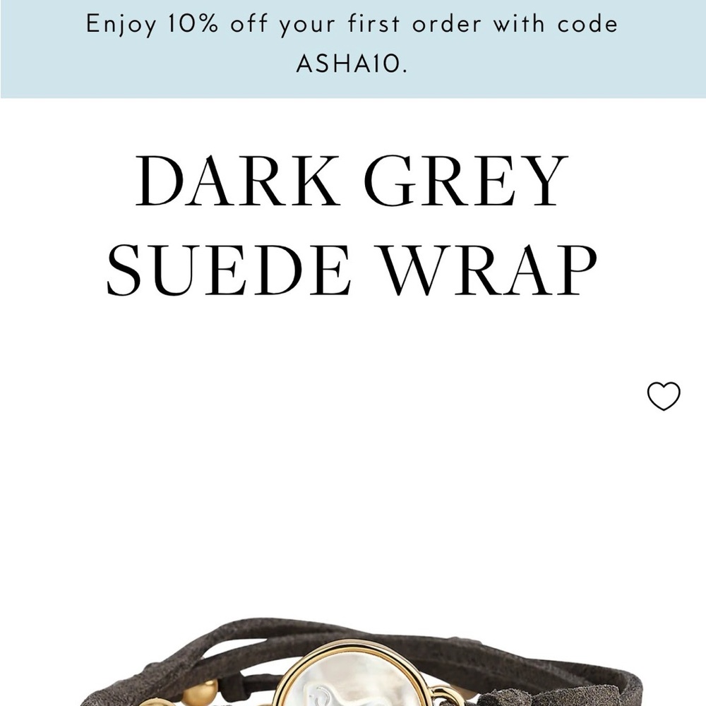 Dark Grey Suede Wrap Watch with Mother-of-Pearl Dial—ASHA